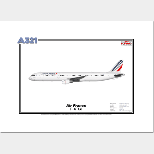 Airbus A321 - Air France (Art Print) Posters and Art